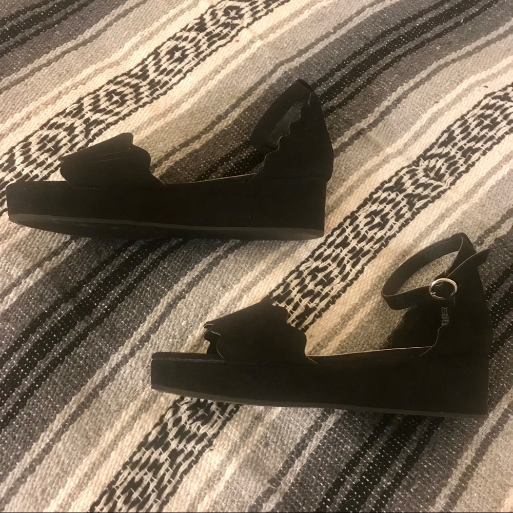 JustFab platform black sandals